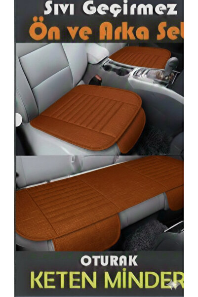 mısırlı grup Waterproof Front and Rear Car Seat Cushions Linen Auto Seat Cush...