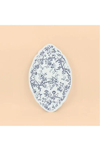 Generic Floral Porcelain Serving Platter - Oval - 14"