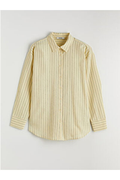 LC Waikiki artı-store Uzun kollu ve çizgili desenli kadın gömlek,