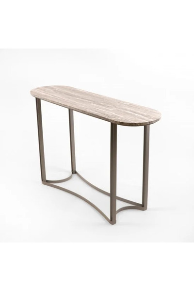 Generic Console table with a marble-effect wooden top and metal base - 120cm