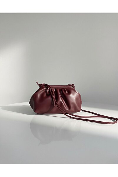 HEYBE'S Heybes Kadın Büzgü Tasarım Deri Saplı Omuz ve El Çantası