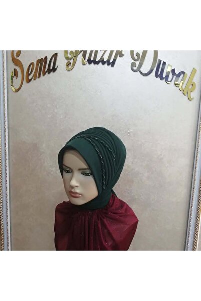 semahazırduvak zümrüt yeşili simsiz işlemeli detaylı model