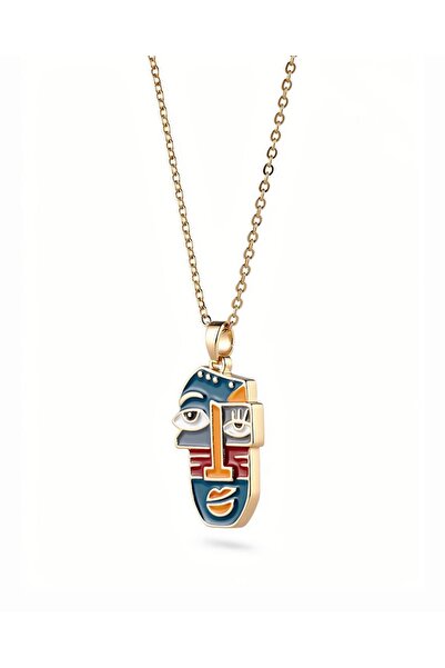Portakal Esintisi Cubis Picasso Steel Necklace