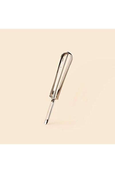 ASPARTAM Serrated Peeler with Metal Handle - Gray - 18 cm