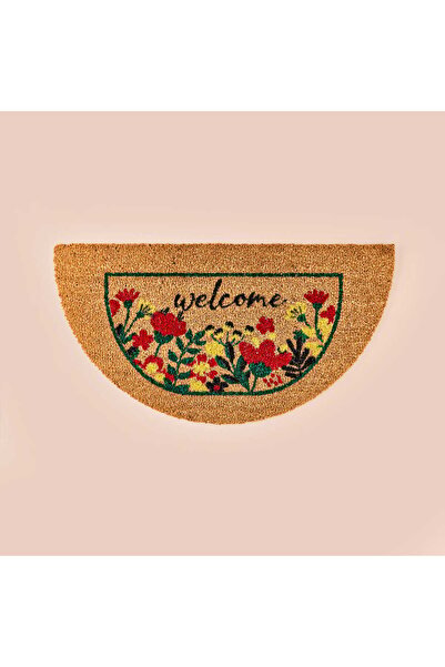 ASPARTAM Home Koko Floral Welcome Half Moon Door Mat - Colorful - 40X75 cm