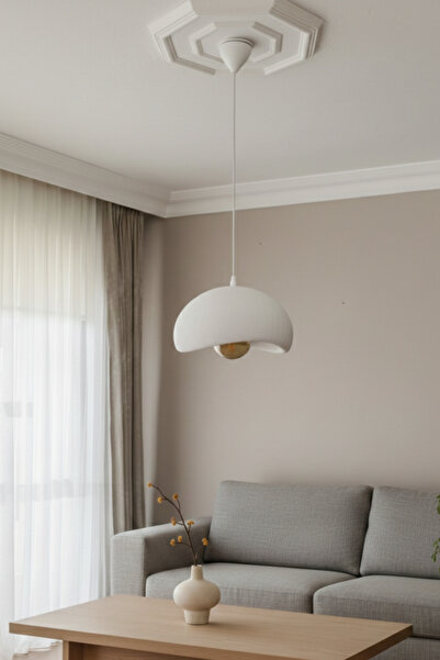 Shoprit Modern Retro İskandinav Tasarım Beton Görünümlü Tekli Sarkıt Avize Mu...