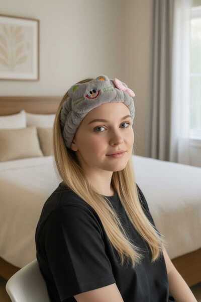 KANİNCHEN Women's Super Soft Spa Face Wash Elastic Hair Band Makeup Hair Band