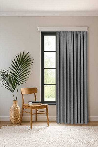 Gauze Fabric Design Sapphire Velvet Textured Gray Extra-Thick High Quality Si...