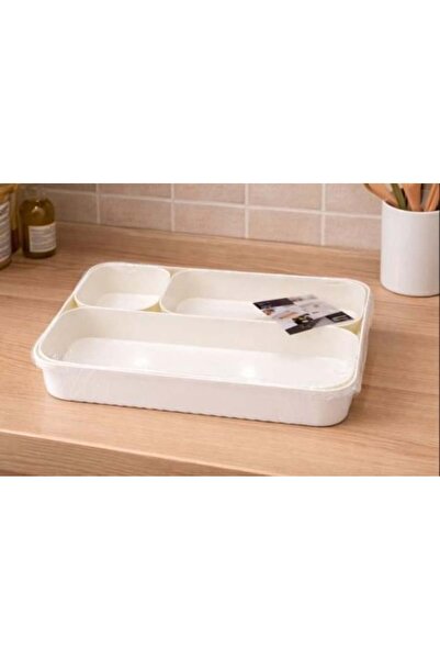 Generic منظم أدراج بلاستيكي متعدد الأقسام، أبيض اللون