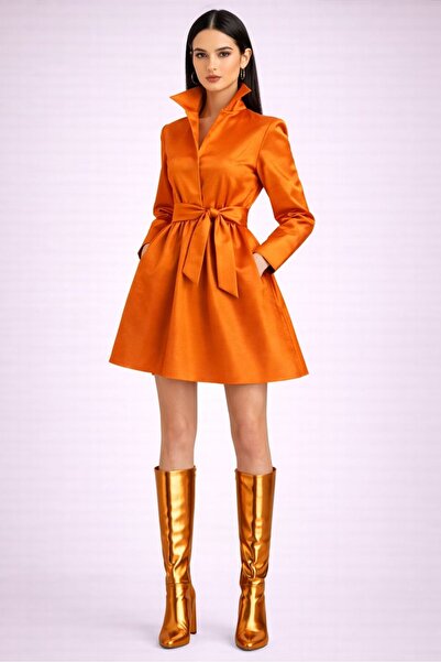 UNTIMELY Mini Taffeta Shirt Dress with Belt Detail and Pockets