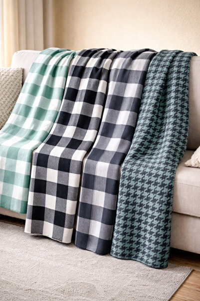 MODELİSA Ekose oduncu tv battaniye ve koltuk örtüsü