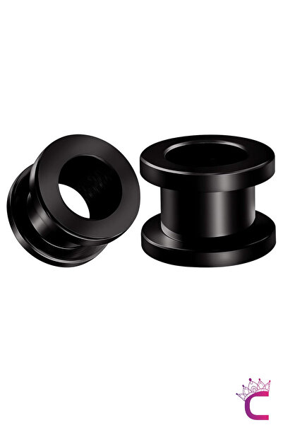 Cinderella Accessories 2'li 10mm Siyah 316L Stainless Steel Cerrahi Çelik Tün...