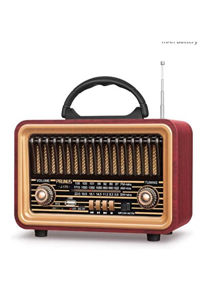 mr shopping MR Nostaljik Fm Radyo & Bluetooth Hoparlör - Şarjlı, Usb/sd Deste...