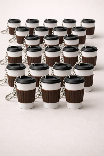 Eyiser Store سلسلة مفاتيح على شكل كوب قهوة صغير |   حزمة مميزة من 30 قطعة