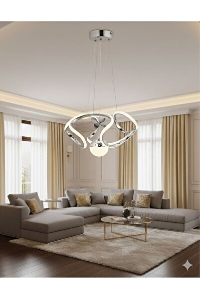 IŞILTI DRONE TEKLİ LEDLİ SARKIT AVİZE 3 RENK YANAR