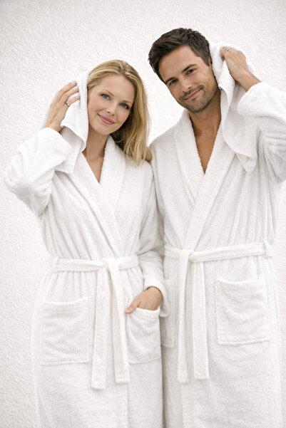 Asilex Home Collection مزدوج قطن رداء حمام ناعم وماص للماء مع منشفة، رداء حما...