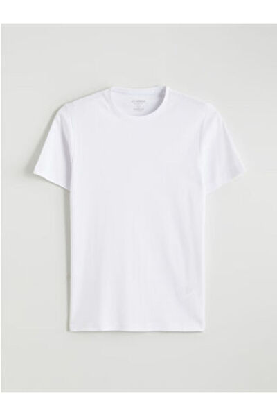LC Waikiki White Crew Neck Combed Cotton Men's T-Shirt