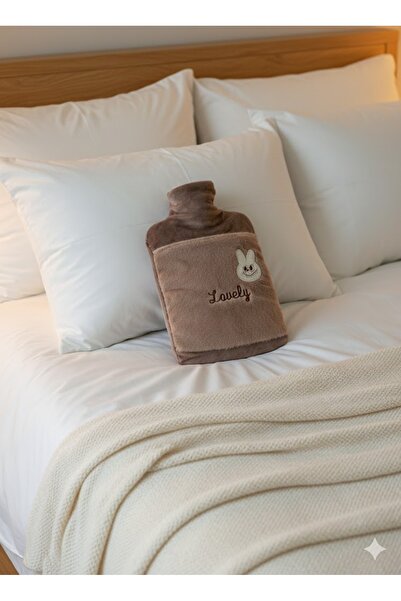 Lexa Kahverengi Peluş Kılıflı Sıcak Su Torbası 2 Litre El Isıtma Cepli