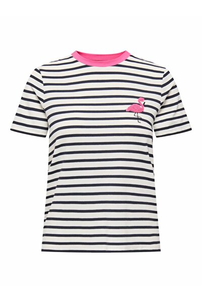 ONLY Women's Pink1 Onlheart Life S/S Tee Jrs Noos T-Shirt 15318959-Cloud-Çz.F