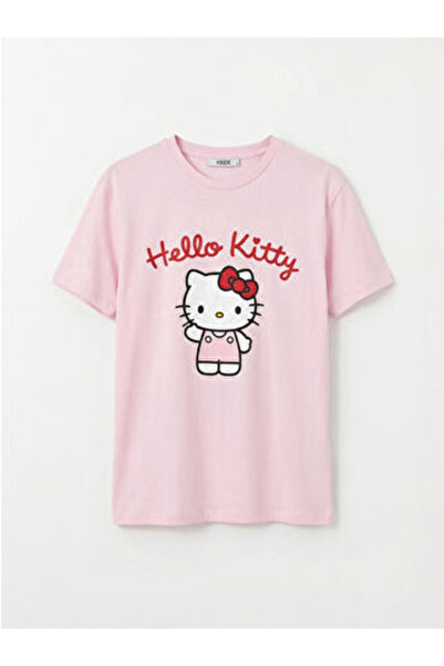 LC Waikiki artı-store Hello Kitty lisanslı, bisiklet yaka ve kısa kollu kadın...