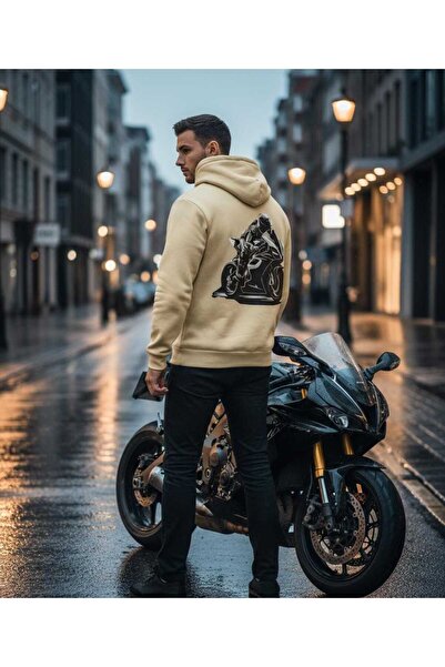 DİVİN Hooded Motorcycle Spirit Oversized Sweatshirt