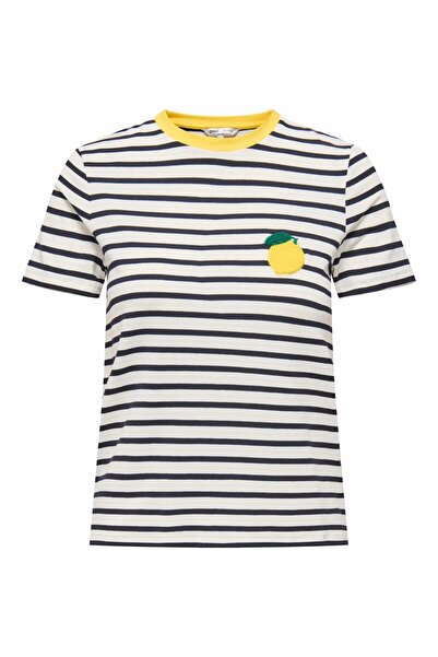 ONLY Жіноча жовта футболка Onlheart Life S/s Tee Jrs Noos 15318959-Cloud-Çz.l