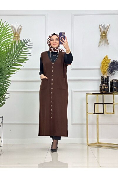 Summer Store Ceren Corded Fabric Knitwear Hijab Vest