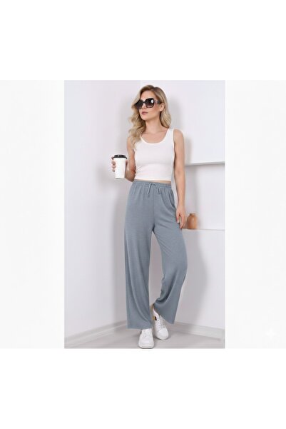 THEBEK Women's Wide-Legged Wrinkled Pants – Lightweight Fabric, Comfortable Fit