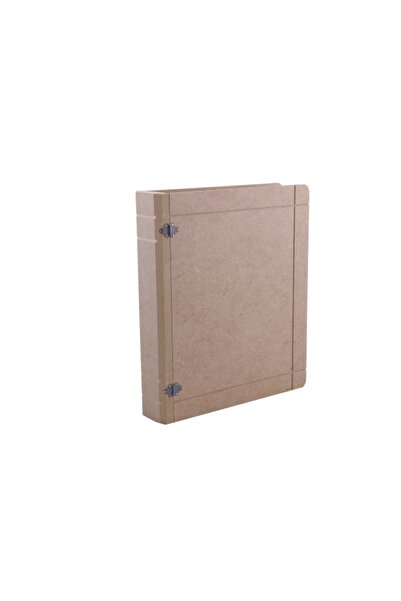 DERYA DESİNG ART Büyük Boy Kitap Kutusu, Boyasız Ham Ahşap Mdf Kutu 25x35cm