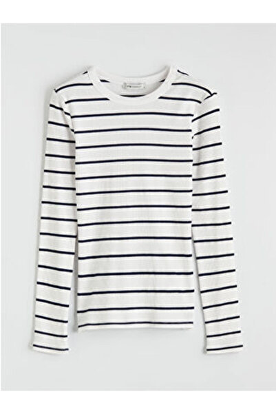 LC Waikiki artplus-store Γυναικείο κορμάκι με λαιμόκοψη ποδηλάτου και μακριά ...