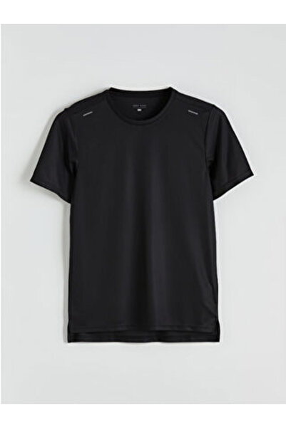 LC Waikiki Black Crew Neck Men's Sports T-Shirt