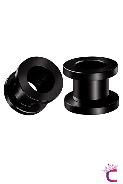 Cinderella Accessories 2'li 8mm Siyah 316L Stainless Steel Cerrahi Çelik Tüne...