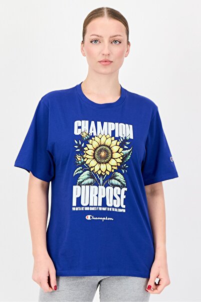 Champion Women Sportswear Fit Short Sleeve Outdoor T-Shirt, Blue