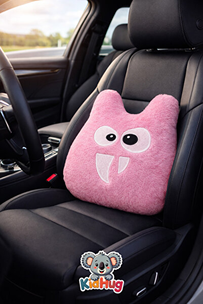 KidHug Embroidered Soft Lumbar Support Plush Pillow – for Car, Gaming, Office...