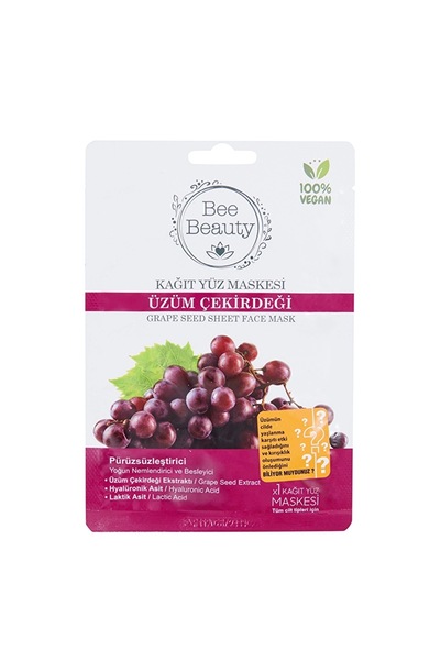 Bee Beauty Grape seed face mask for smooth, moisturized and radiant skin 25ml...