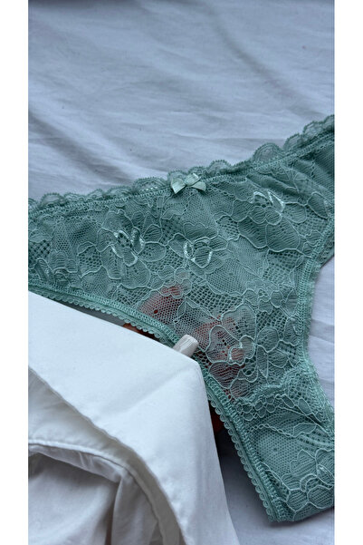 YOYYO Танга з квітковим візерунком і мереживними деталями