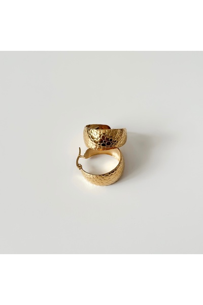 Vesce Atelier Embossed Textured Wide Hoop Earrings