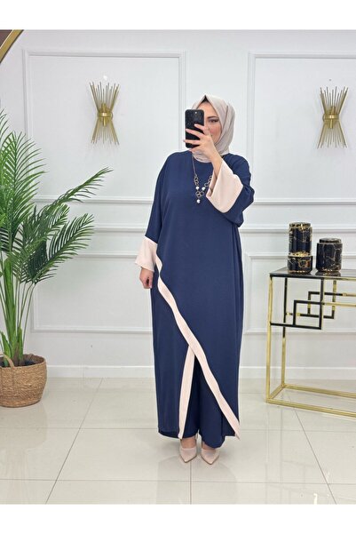 Summer Store طقم فريال من قطعتين للحجاب الإسلامي مع تونيك وبنطلون بقصة متقاطعة