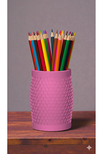 krh 3d print حامل أقلام مكتبي عصري منقوش |   منظم أنيق ومتين لأقلام التلوين ا...