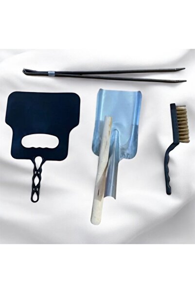 YILMAZNARGİLE Mangal Barbekü Izgara 4lü Set ,Plastik Yelpaze ,Kömür Köz Maşas...