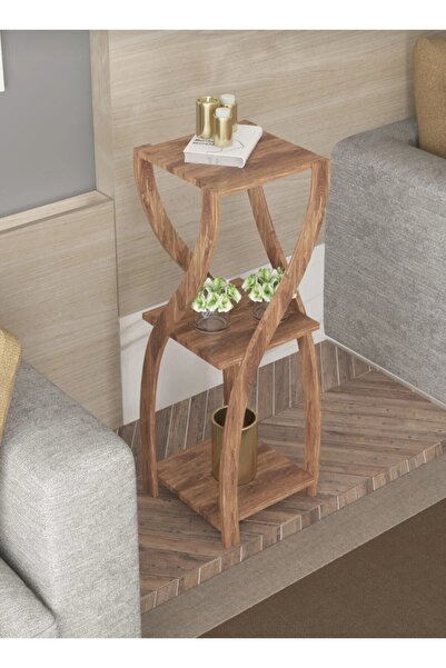 art mobilya Dekoratif Modern 3 Katlı Atlantik Çam Çiçeklik & Saksılık - Kavis...