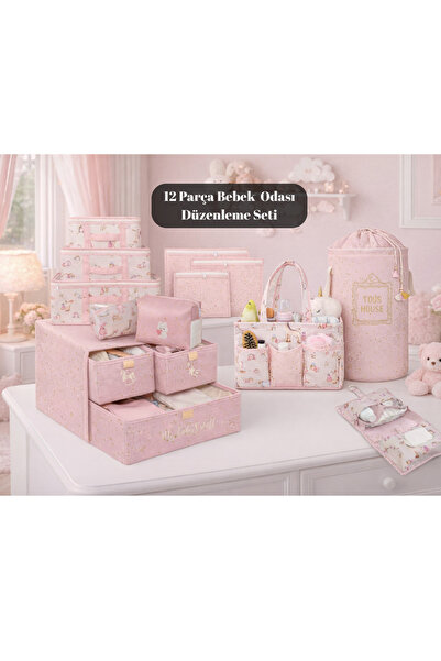 PONÇİK BEBEK 12 Parça Bebek Odası Düzenleme Seyahat Alt Değiştirme Organizer ...