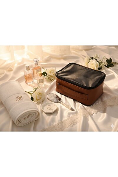 GenelTedarik Makyaj Çantası Taba Rengi Makyaj Kutusu Şeffaf Kozmatik Çantası ...