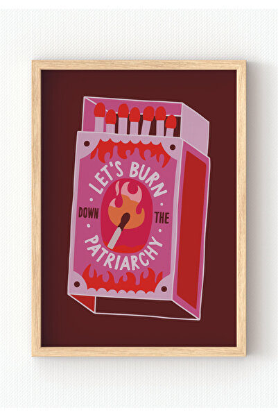 MIOVI WORKS Let’s Burn | Çerçeveli Modern Maksimalist Kibrit & Ateş Temalı Du...