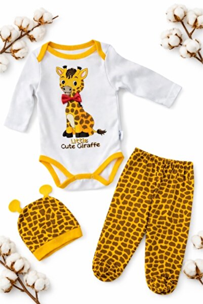 Pure Boutique Set bebe nou nascut 3 piese bumbac body pantaloni botosei caciu...