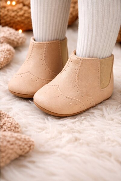 Bebelul Short cream booties for babies - Simply