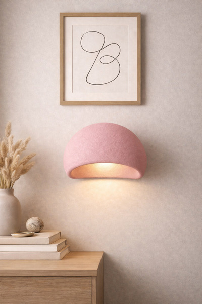 Limon 3D Desing Şarjlı Kablosuz Duvar Apliği Beton Görünümlü LED Modern