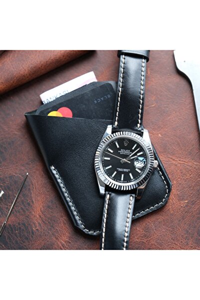 Yaydan Deri Aksesuar 20mm Siyah Napa Deri Saat Kordonu