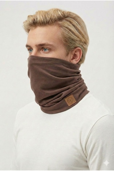 Butikgiz 100% Cotton Multifunctional Brown Men's Soft Combed Cotton Neck Collar