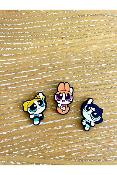 atölye karnaval Powerpuff Girls Terlik Süsü Charm 3ad